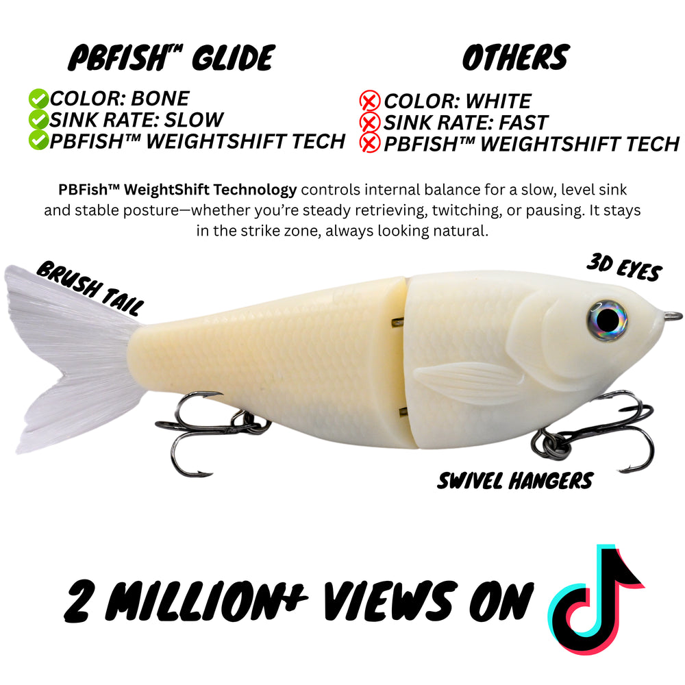 Realistic bass glide bait with lifelike paint and jointed body