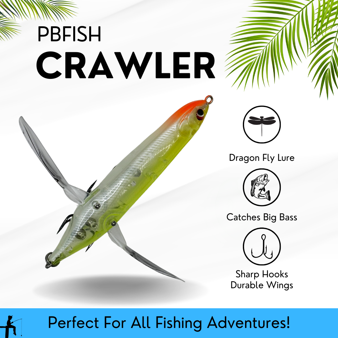 bass crawler lure PBFish Crawler – 3” Floating Topwater Dragonfly Lure Bass Love Them