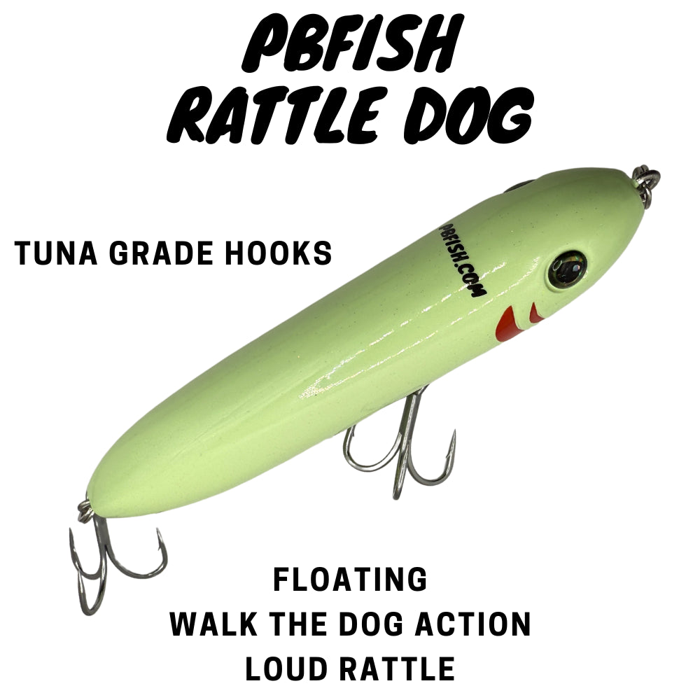 Rattle Dog – Topwater Walk-the-Dog Spook Lure For Big Striped Bass – PBFISH